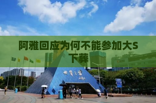 阿雅回应为何不能参加大S下葬