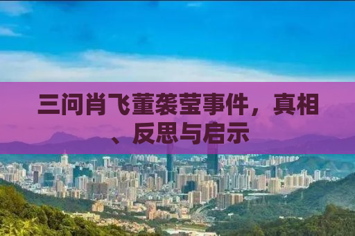 三问肖飞董袭莹事件，真相、反思与启示